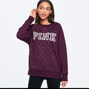 Vs pink burgundy bling crew leggings pullover sweatshirt